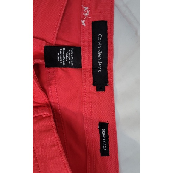 CALVIN KLEIN Coral Red Skinny Crop Jeans - Picture 5 of 5